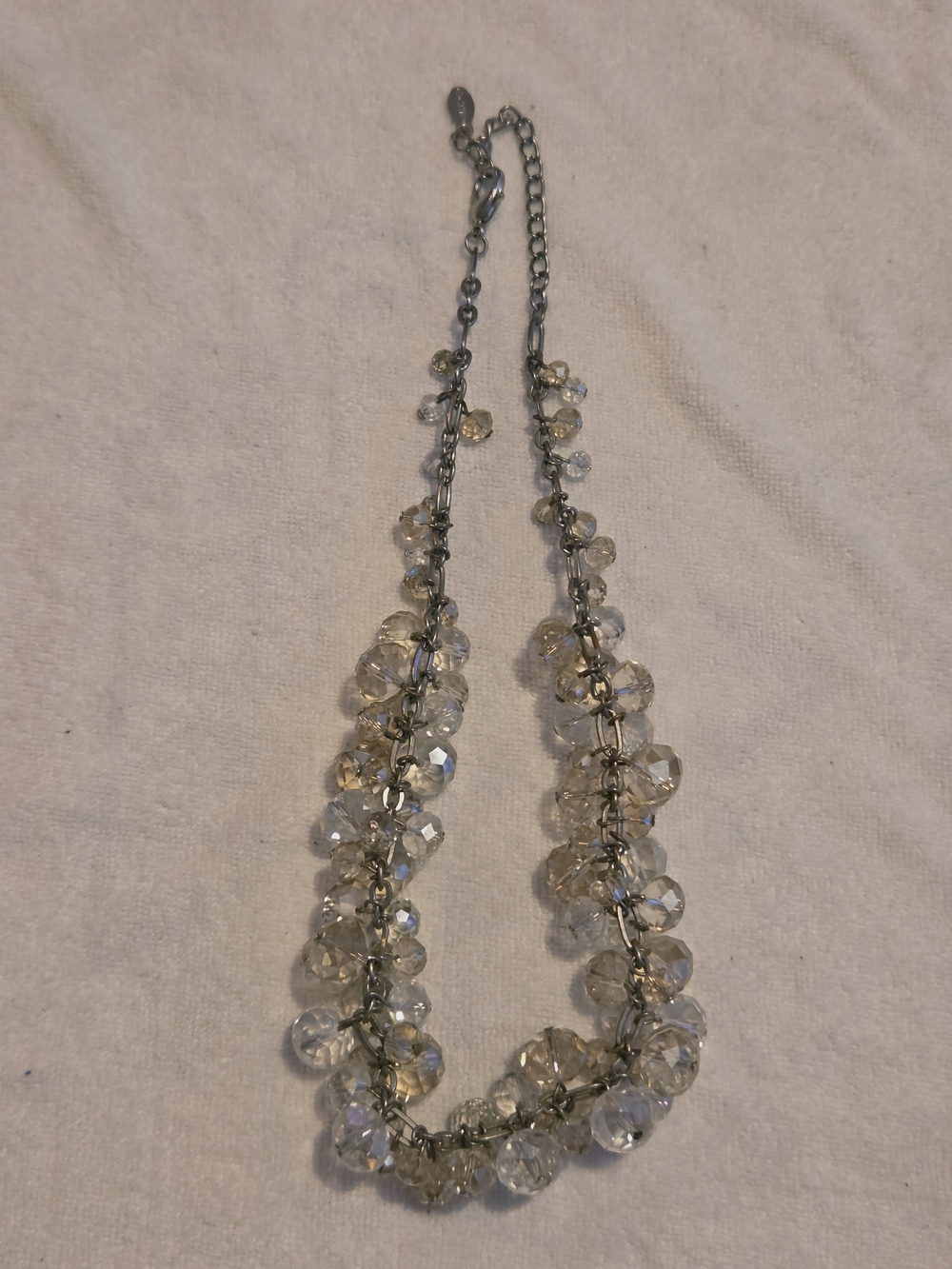Aldo Champagne Crystal Cluster Necklace